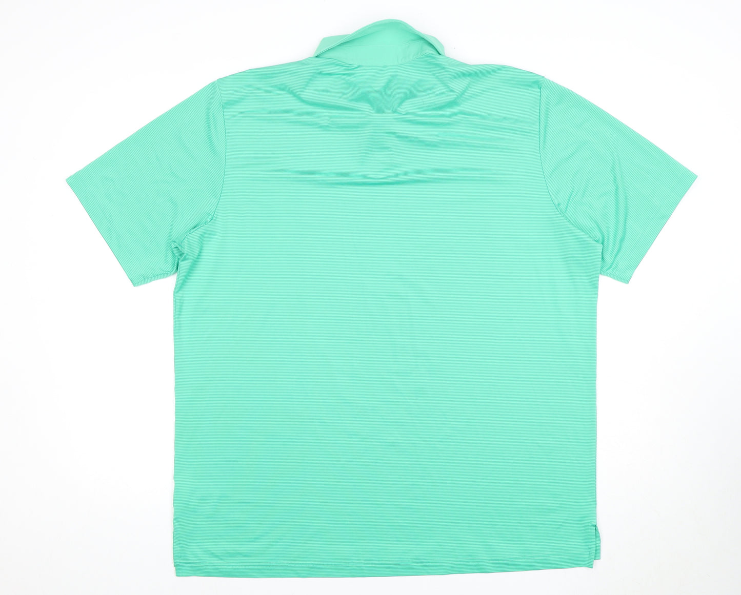 Adidas Men's Green XL Striped Golf Polo Shirt