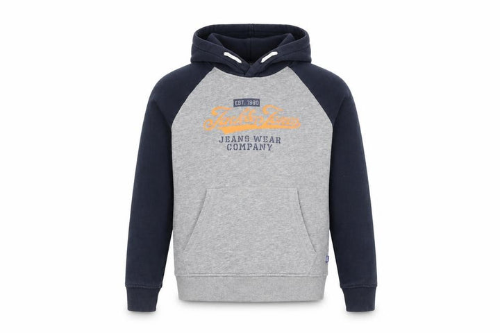 Jack & Jones Boys Grey Blue Pullover Logo Hoodie Size 24
