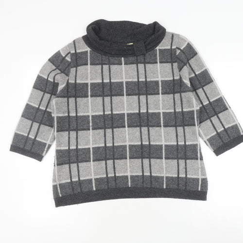 Viyella Women's Grey Check Pullover Jumper XL
