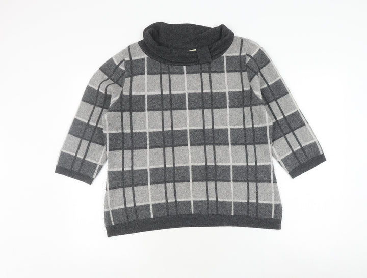 Viyella Women's Grey Check Pullover Jumper XL