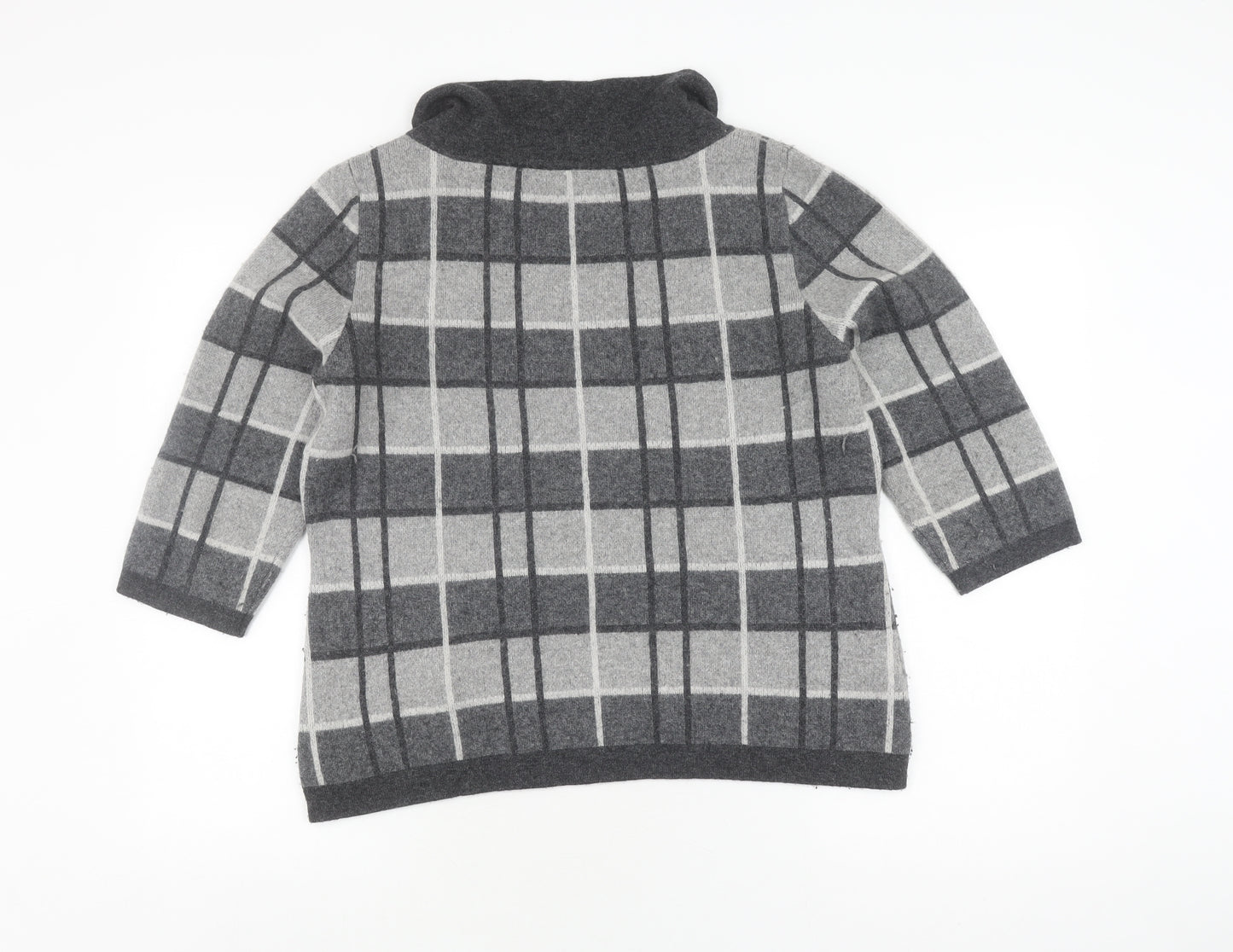 Viyella Women's Grey Check Pullover Jumper XL