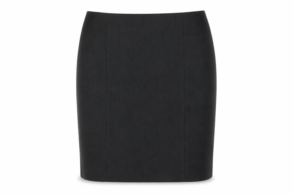 Front view of s.Oliver Women's Black Midi Pencil Skirt, size 14
