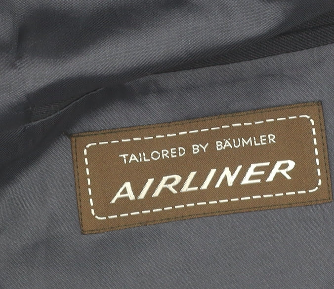 Baumler Airliner Men's Black Blazer 42R Regular Wool Blend