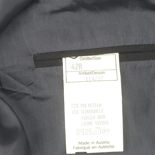 Baumler Airliner Men's Black Blazer 42R Regular Wool Blend