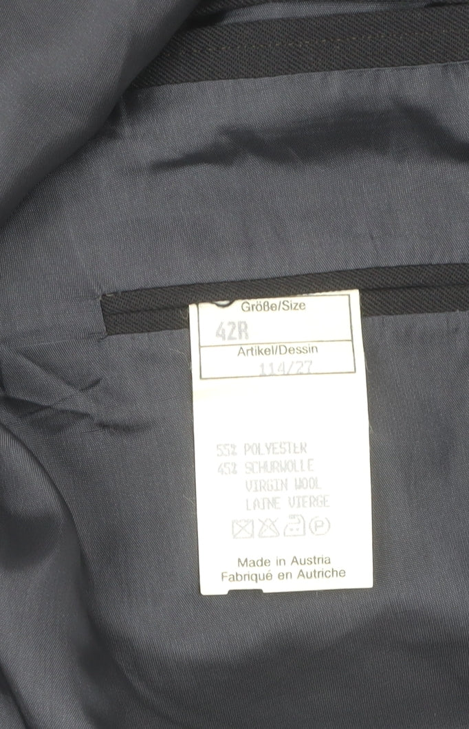 Baumler Airliner Men's Black Blazer 42R Regular Wool Blend