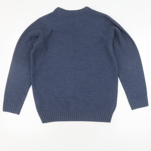 James Pringle Men's Blue Acrylic Pullover Jumper S