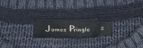 James Pringle Men's Blue Acrylic Pullover Jumper S