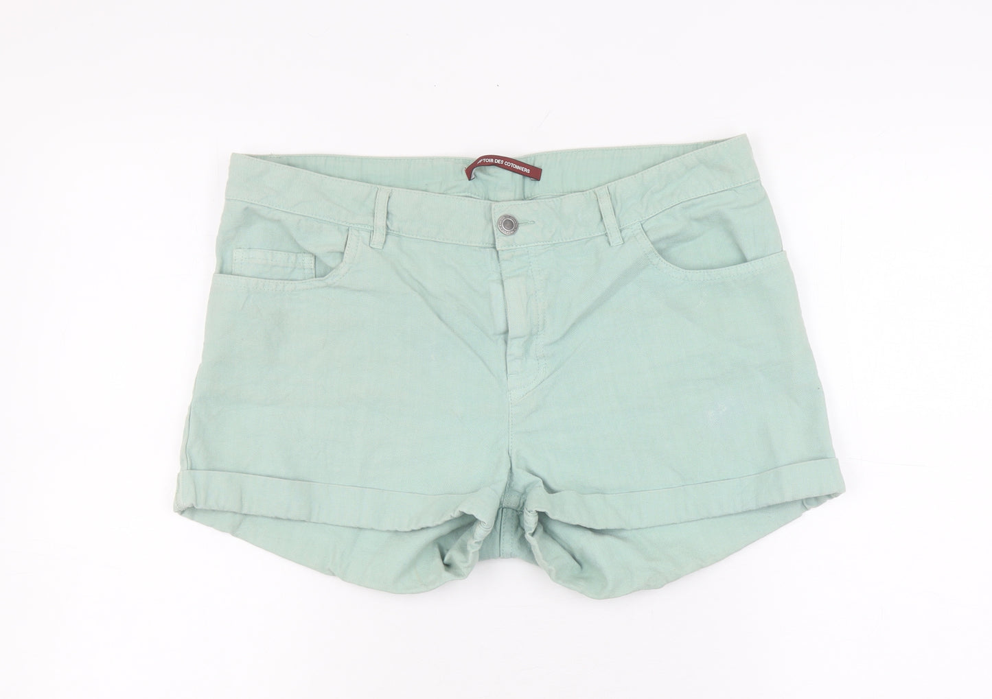 Comptoir des Cotonniers Women's Green Chino Shorts Size 14