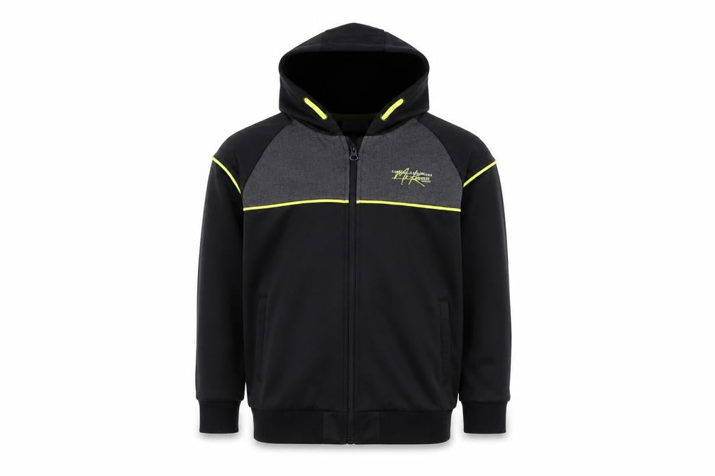 Front view of McKenzie boys’ black full zip hoodie 10-11 years