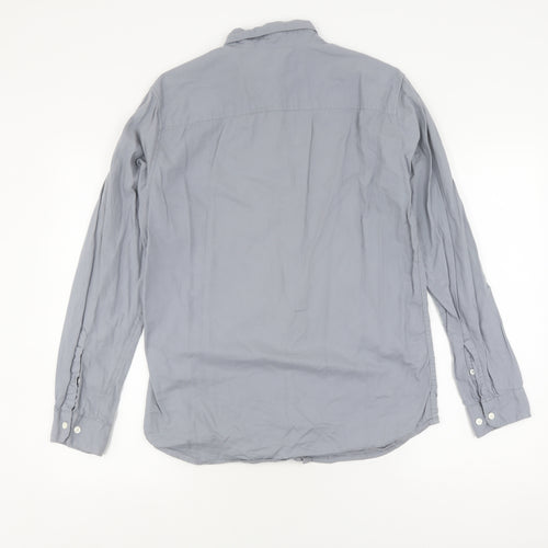 Jack & Jones Men's Grey Casual Shirt M, 100% Cotton, Button-Down