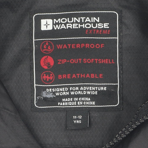Mountain Warehouse Boys Black Parka Jacket 11-12Y Waterproof