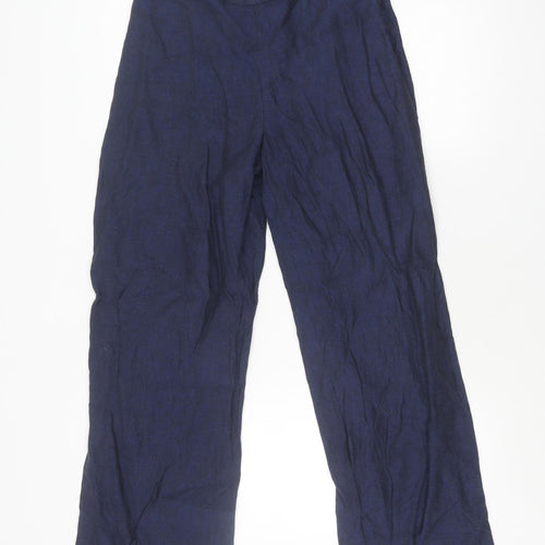 Charles Tyrwhitt Women's Blue Linen Trousers, Size 12