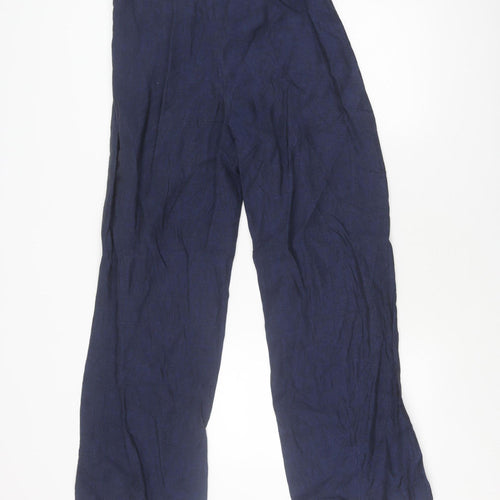 Charles Tyrwhitt Women's Blue Linen Trousers, Size 12