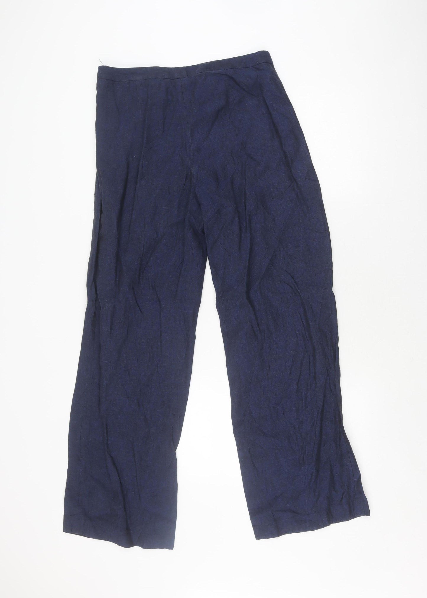 Charles Tyrwhitt Women's Blue Linen Trousers, Size 12