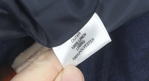 Charles Tyrwhitt Women's Blue Linen Trousers, Size 12