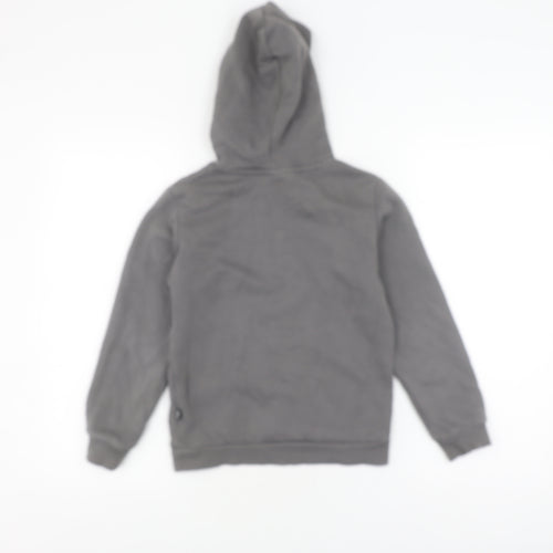 Puma Boys Grey Pullover Hoodie, Size M, Logo Accent
