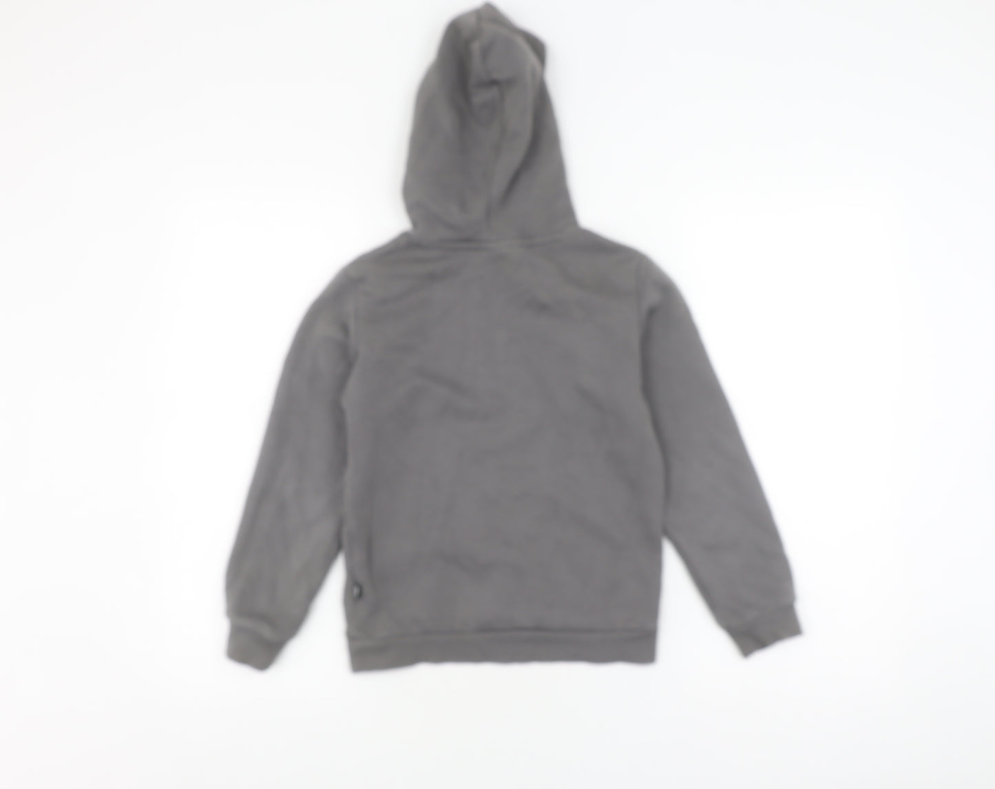 Puma Boys Grey Pullover Hoodie, Size M, Logo Accent