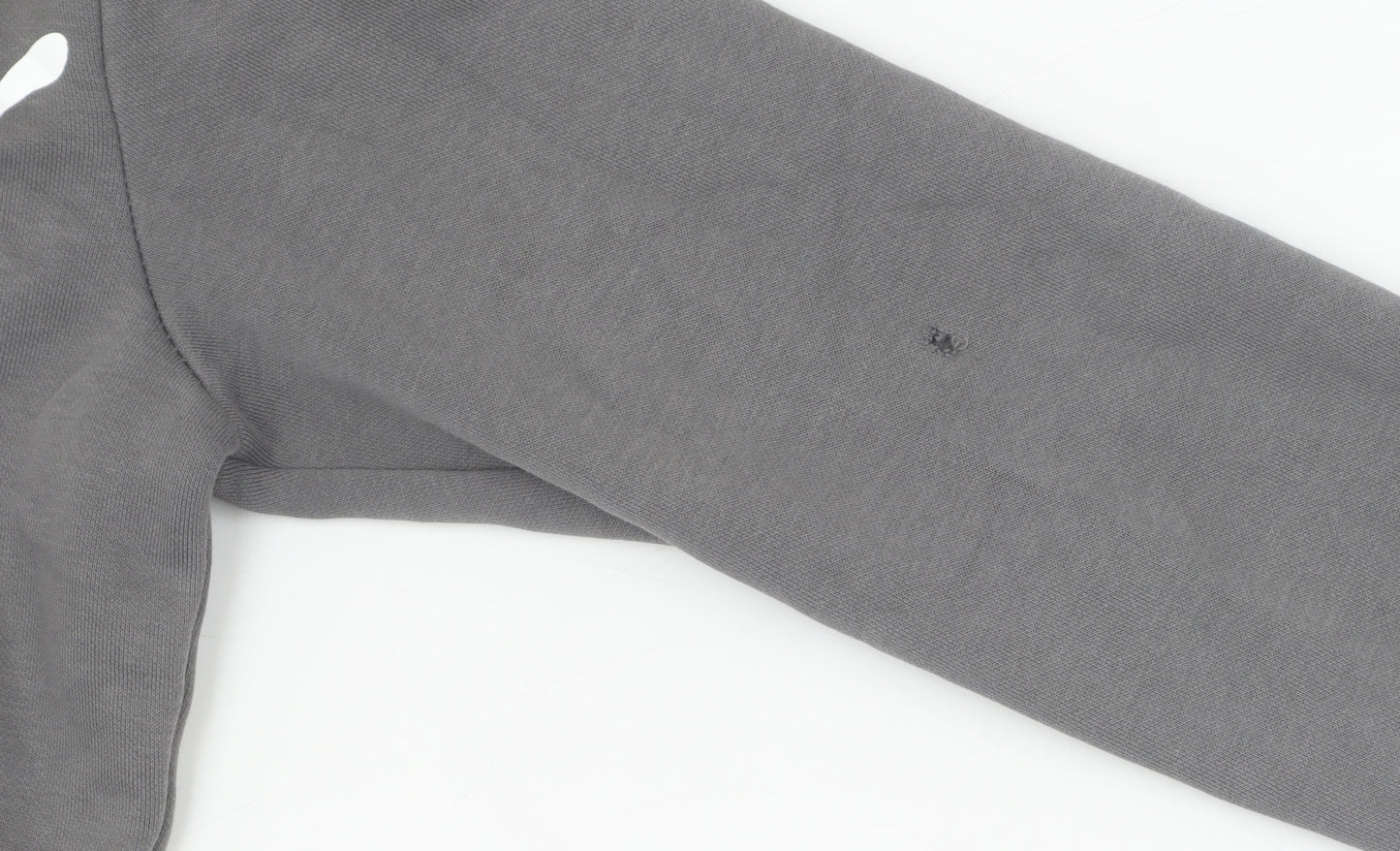 Puma Boys Grey Pullover Hoodie, Size M, Logo Accent
