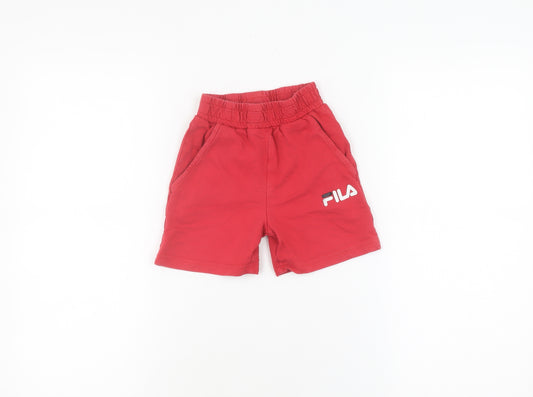 Fila Boys Red Athletic Shorts Age 2-3 Elastic Waist