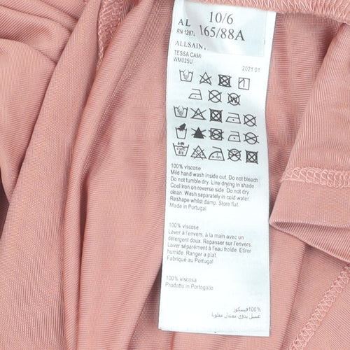 AllSaints Women's Pink Viscose Camisole Tank Top Size 10