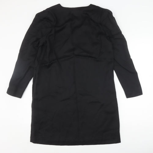 Massimo Dutti Women's Black Sheath Dress Size 14