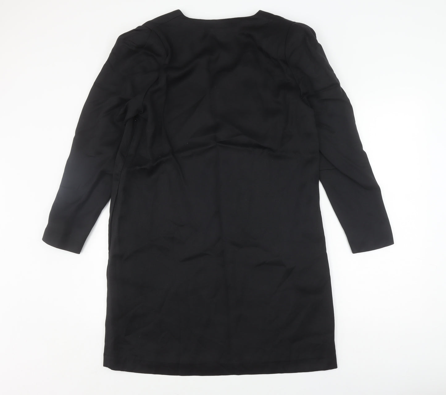 Massimo Dutti Women's Black Sheath Dress Size 14