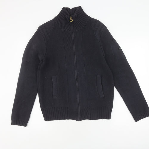 Firetrap Men's Black High Neck Full Zip Jumper S
