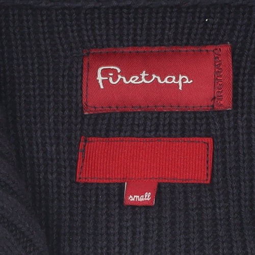 Firetrap Men's Black High Neck Full Zip Jumper S