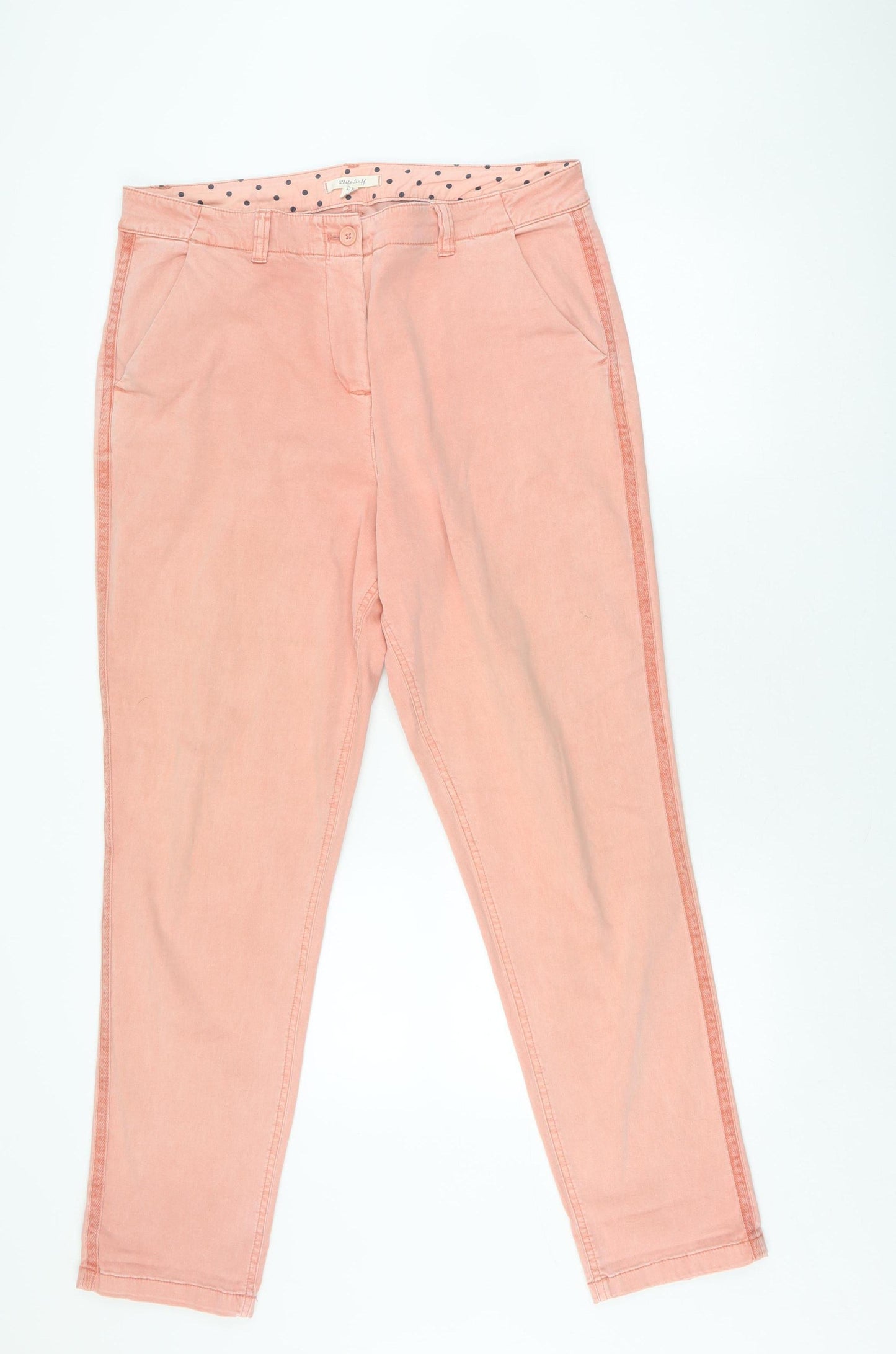 White Stuff Women's Pink Chino Trousers Size 16