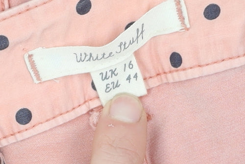 White Stuff Women's Pink Chino Trousers Size 16