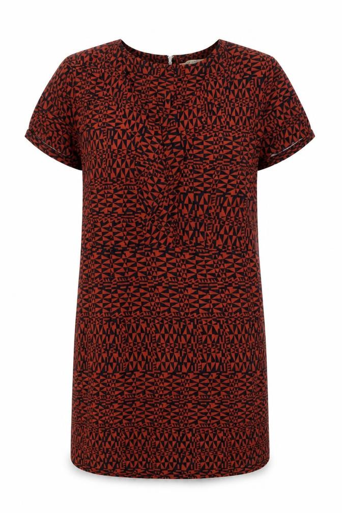 Front view of White Stuff Women's Geometric Shift Dress UK 12