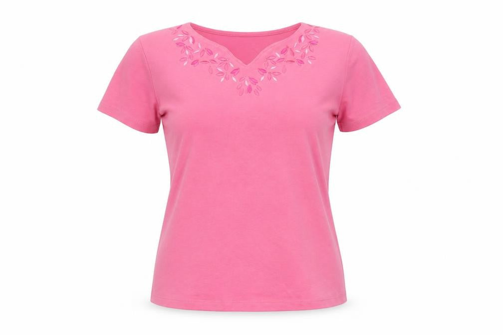 Front view of Honor Millburn Women's Pink T-Shirt, size 10-12