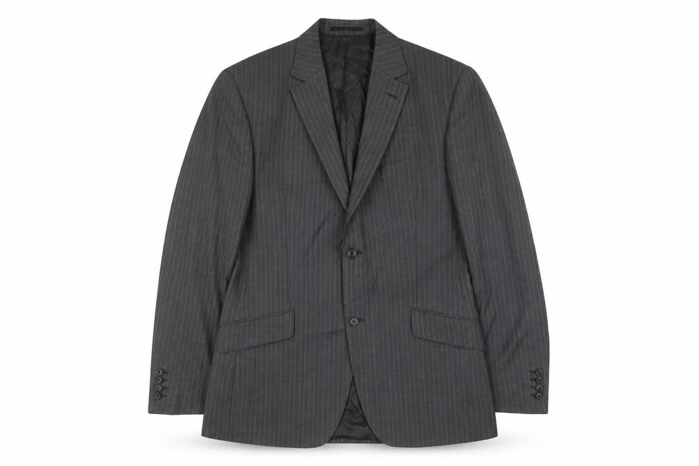 Front view of Austin Reed Men's Grey Wool Blazer 42L Classic Formal