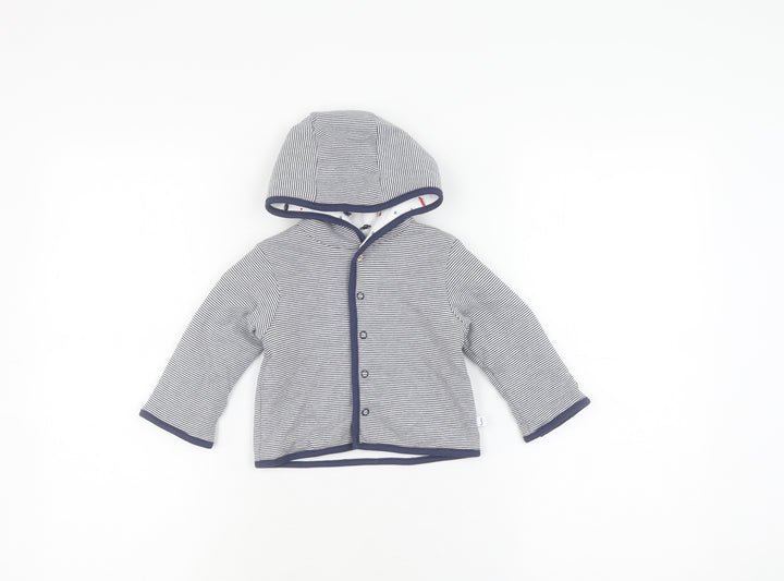 Jasper Conran Unisex Blue Striped Hooded Jumper, 3-6 Months