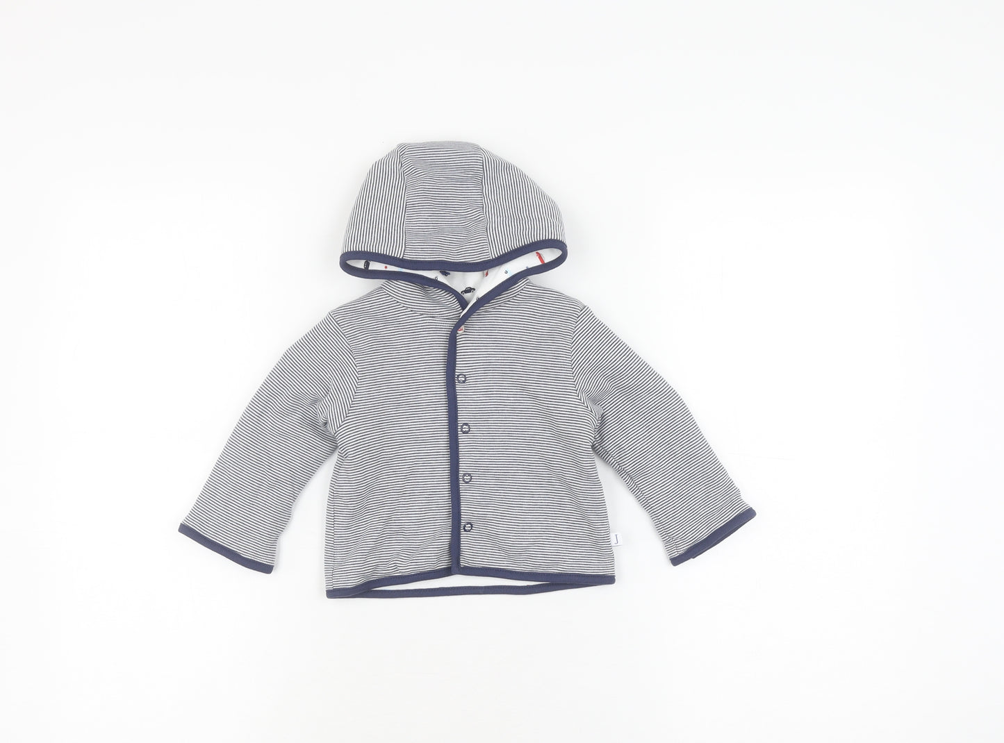 Jasper Conran Unisex Blue Striped Hooded Jumper, 3-6 Months