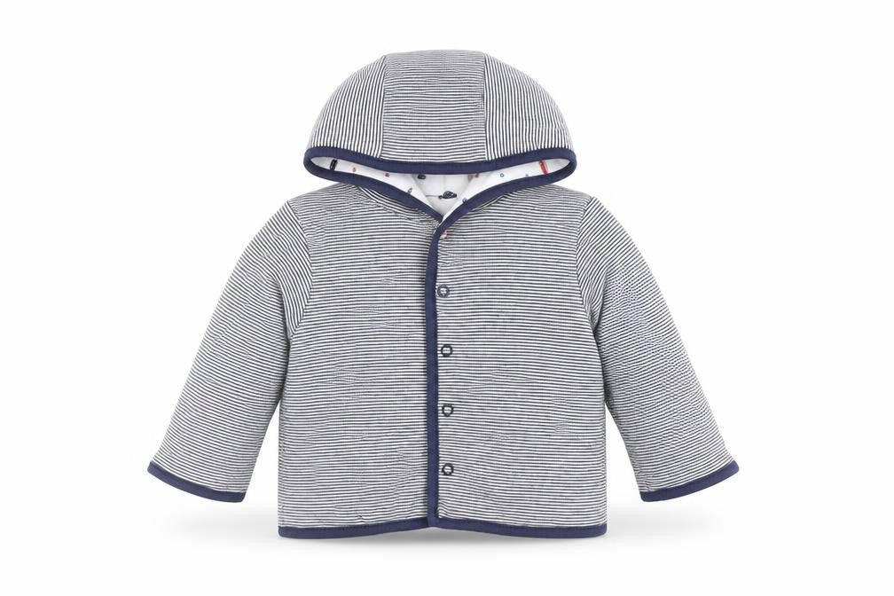 Jasper Conran Unisex Blue Striped Hooded Jumper, 3-6 Months