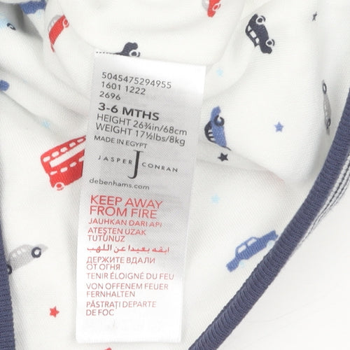 Jasper Conran Unisex Blue Striped Hooded Jumper, 3-6 Months