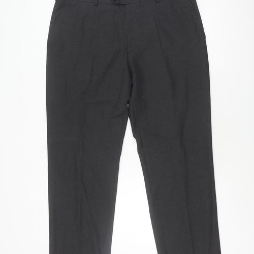 Moss Esq Men's Black Dress Pants 38 Regular Fit