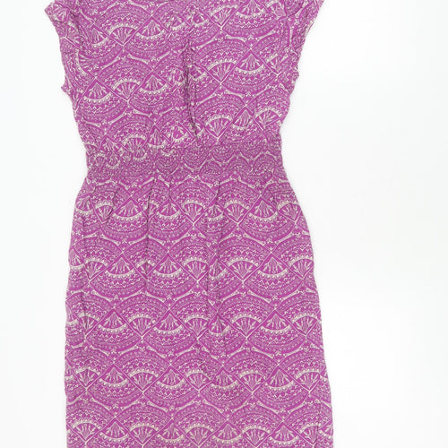 White Stuff Women's Purple Geometric Shift Dress Size 10