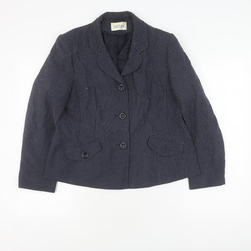 Eastex Women's Blue Polka Dot Suit Jacket Size 12
