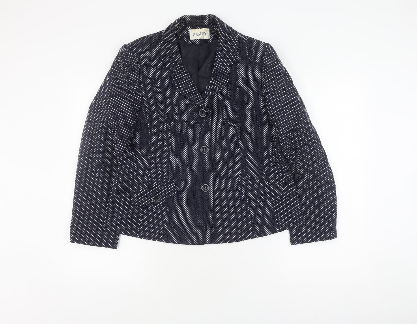 Eastex Women's Blue Polka Dot Suit Jacket Size 12