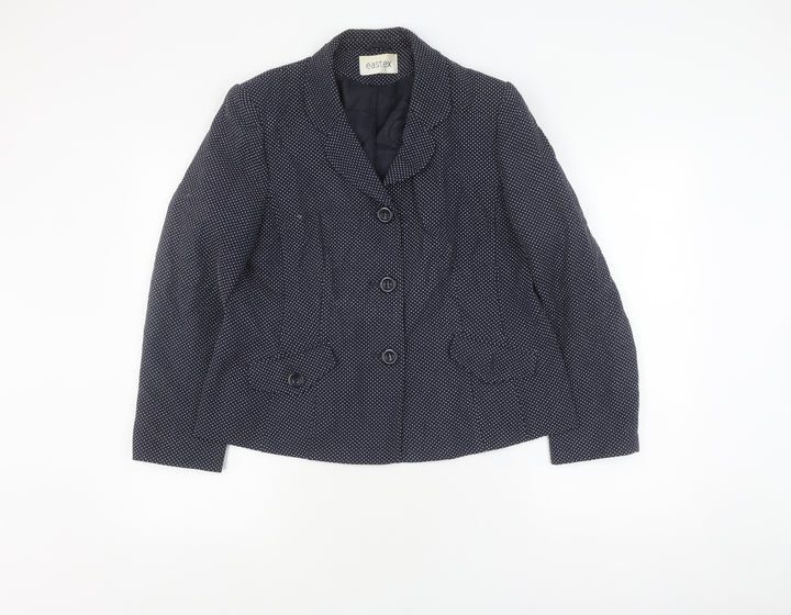 Eastex Women's Blue Polka Dot Suit Jacket Size 12