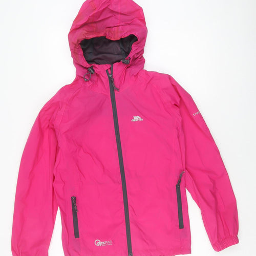Trespass Women's Pink Waterproof Hooded Rain Jacket 2XS