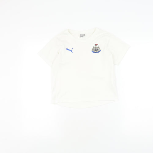 Puma Boys White Medium Football Jersey T-Shirt