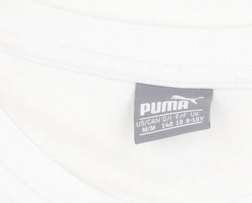 Puma Boys White Medium Football Jersey T-Shirt