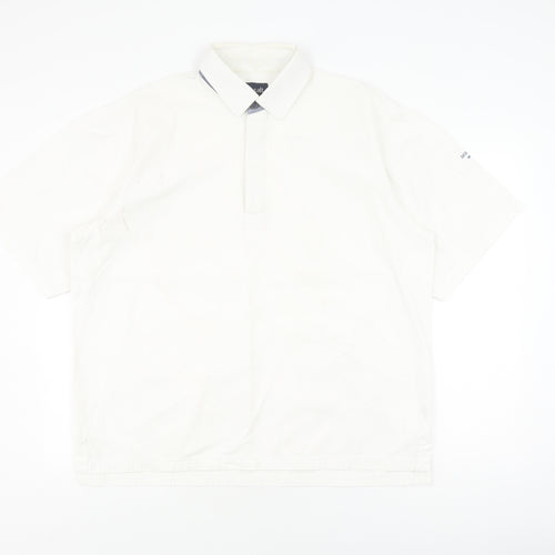 Seasalt Men's White Cotton L Button-Up Shirt Short Sleeve
