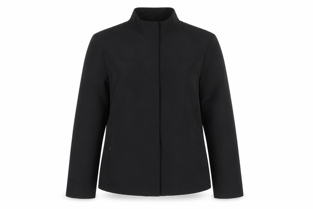 Front view of Windsmoor Women's Black Jacket, size 12, Polyester Blend