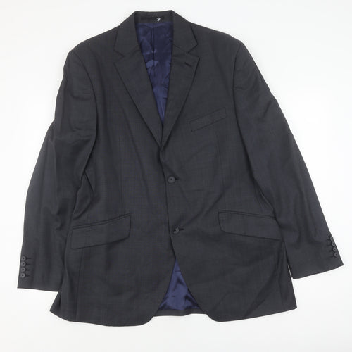Austin Reed Men's Grey Wool Blazer 44R, Single-Breasted
