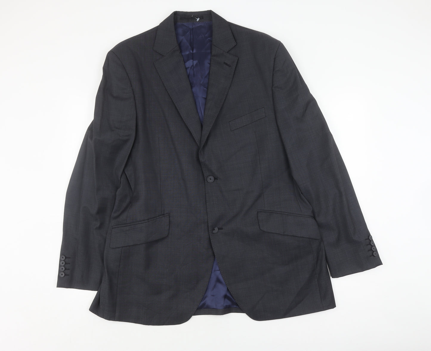 Austin Reed Men's Grey Wool Blazer 44R, Single-Breasted