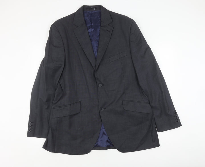 Austin Reed Men's Grey Wool Blazer 44R, Single-Breasted